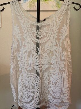 Cream lace tank